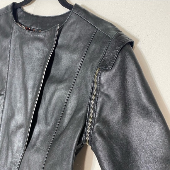 Bano eeMee Black Genuine Leather Jacket 6 - Picture 13 of 15